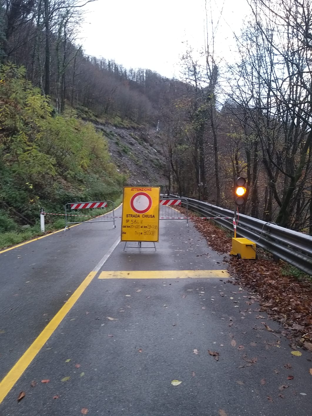 ferriere chiusa strada val daveto