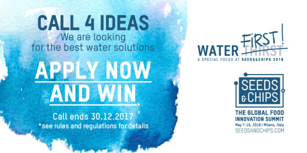 Seeds&Chips, The Global Food Innovation Summit, lancia WaterFirst! 