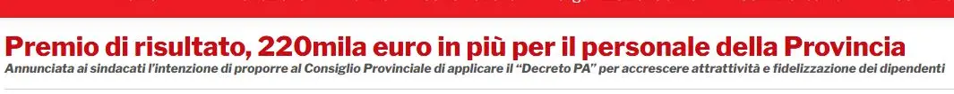 provincia di piacenza premio risultato
