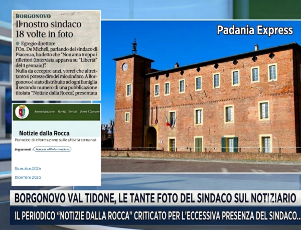 Borgonovo Val Tidone, le tante foto del Sindaco sul notiziario
