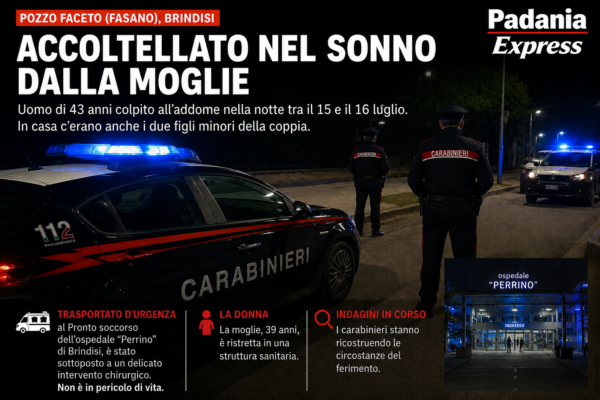 La moglie lo accoltella nel sonno, operato d’urgenza è salvo