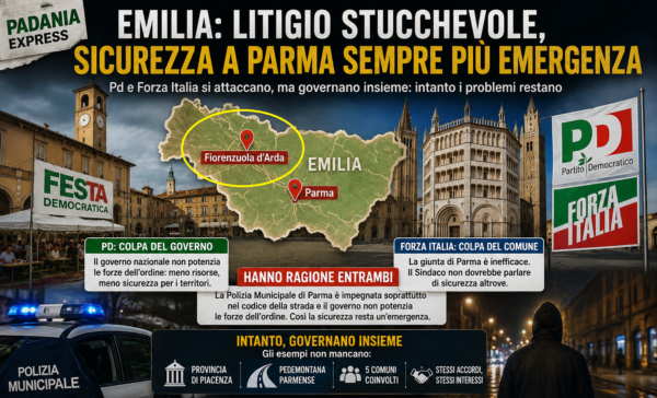 Sicurezza a Parma e litigio tra “finto opposti” a Fiorenzuola d’Arda
